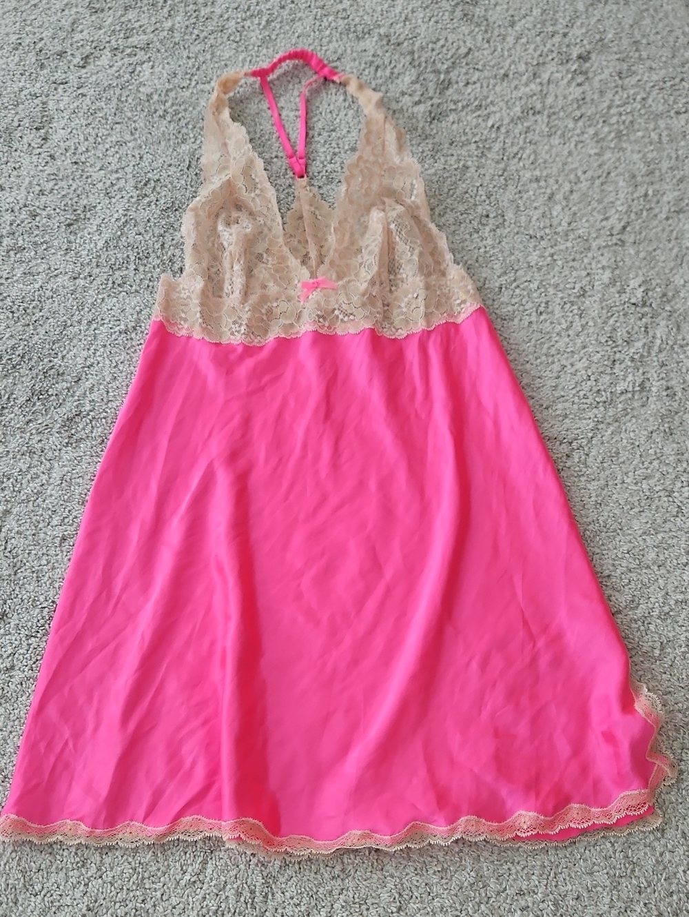 Victoria's secret satin slip with lace details size Medium